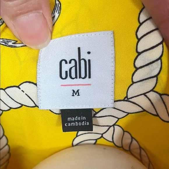 Like new CAbi Yellow Nautical Print Blouse - Picture 2 of 16